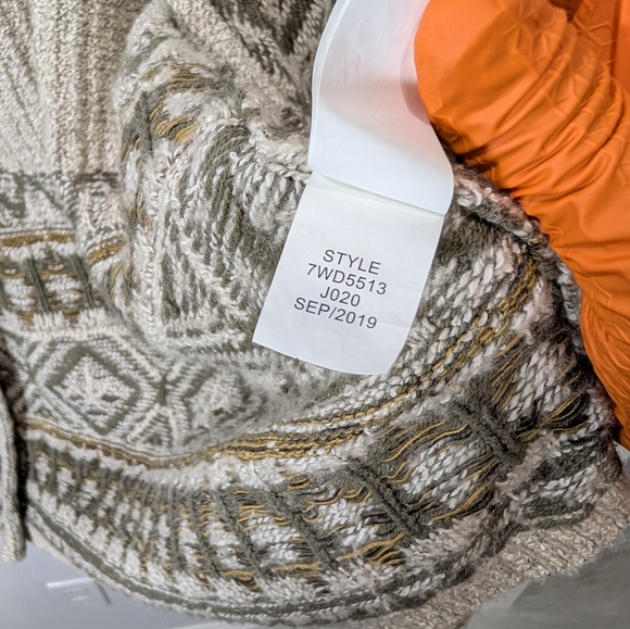 Lucky Brand Women's Green Cream Patterned Cardigan Sweater  XS/S Cotton Blend - Picture 8 of 13